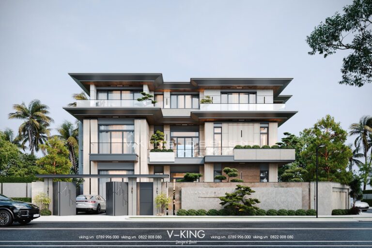 Thiết kế biệt thự hiện đại 3 tầng mái bằng