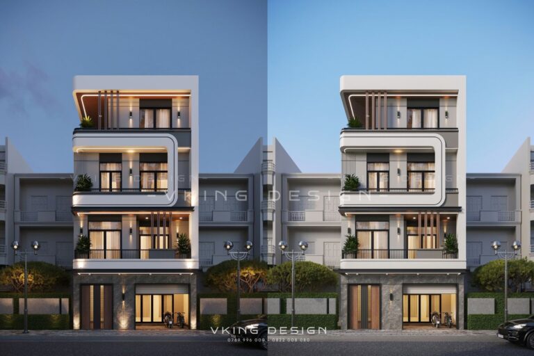 Thiết kế biệt thự hiện đại 4 tầng